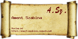 Ament Szabina névjegykártya