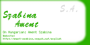 szabina ament business card